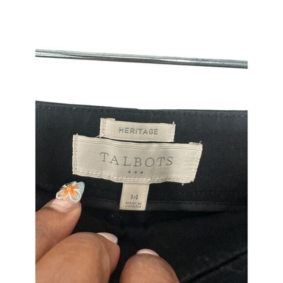 Talbots‎ Capri Pants Heritage Black Basic Side Zip Closure Office Casual Size 14 - Picture 2 of 13